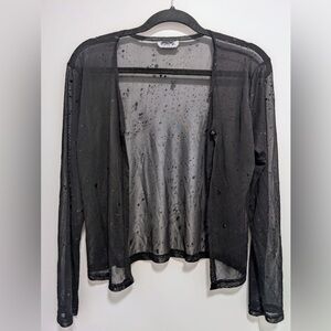 Wet Droplet Sheer Black Cardigan